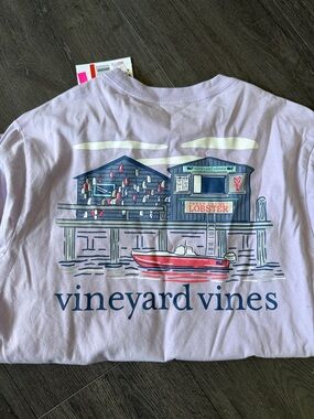 Vineyard Vines Lavender Pier Lobster Graphic Tee